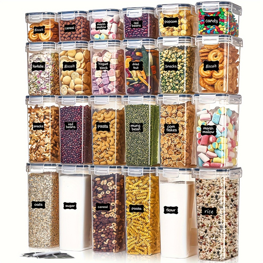 Food Storage For Pantry - 24 قطعة من حاويات تخزين الطعام،