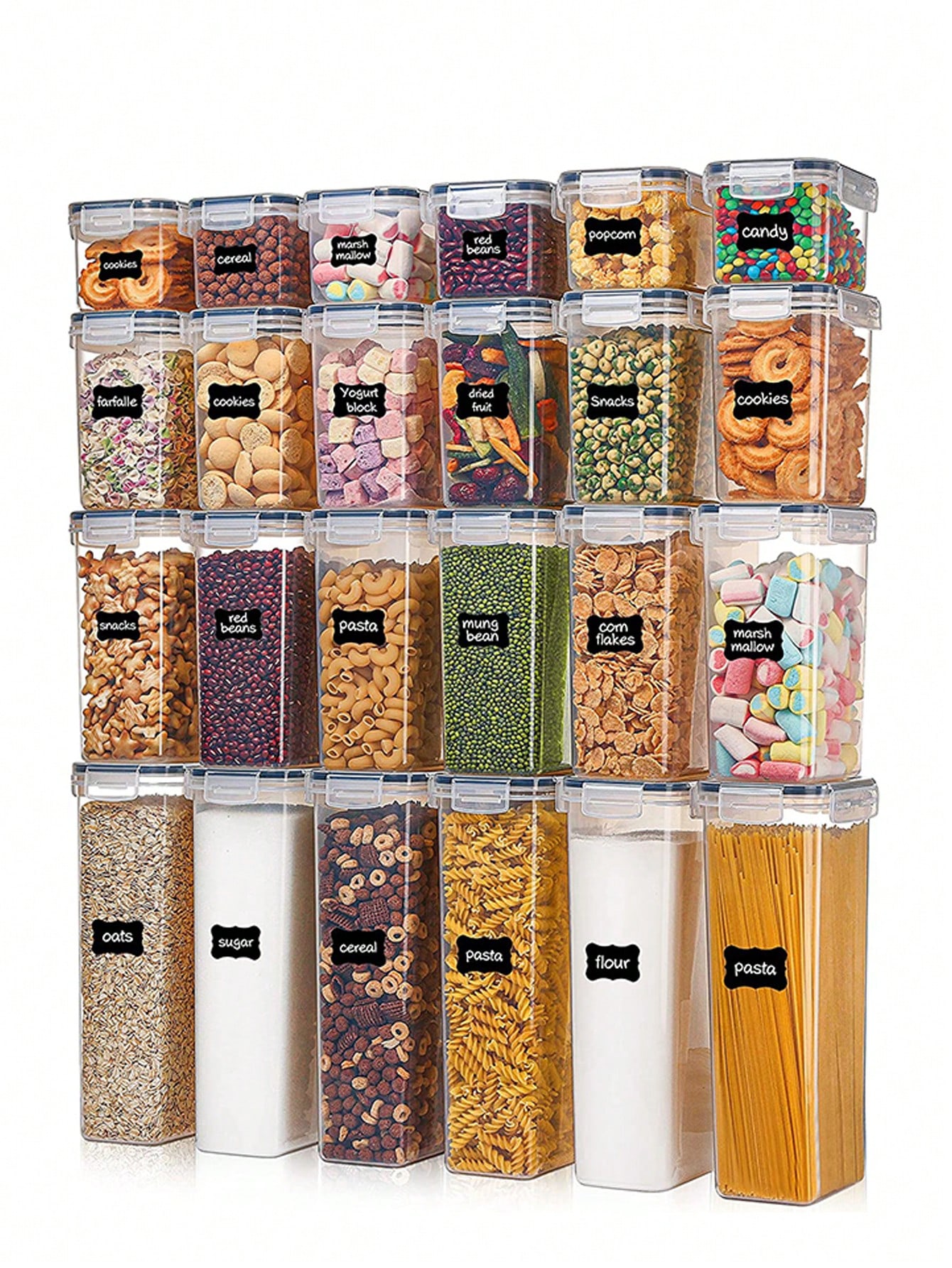 Food Storage For Pantry - 48 قطعة من حاويات تخزين الطعام