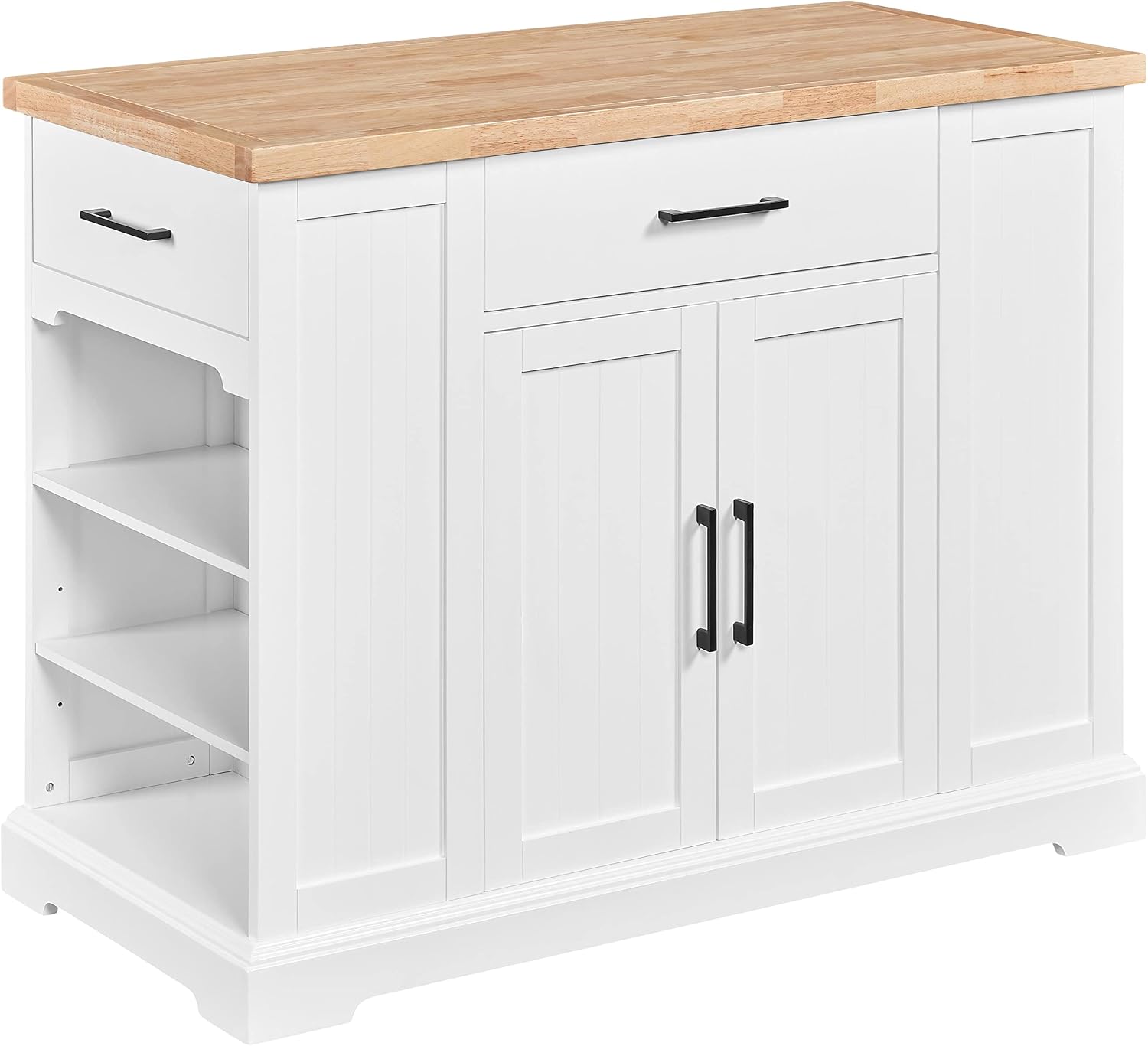 Food Storage On Wheels - عربة مطبخ متحركة بيضاء مع سطح