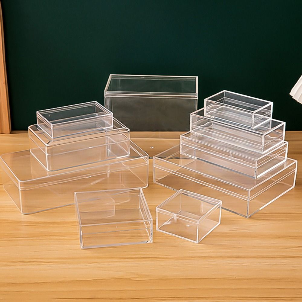 Food Storage Plant - صندوق تخزين أكريليك مستطيل سميك ،