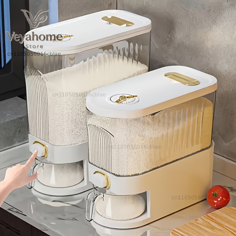 Food Storage Large Plastic Containers - موزع أرز بسعة 5 كجم/10 كجم