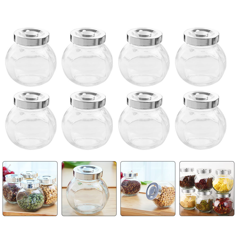 Food Storage Jars Airtight - 8 قطع من أوعية التخزين الزجاجية