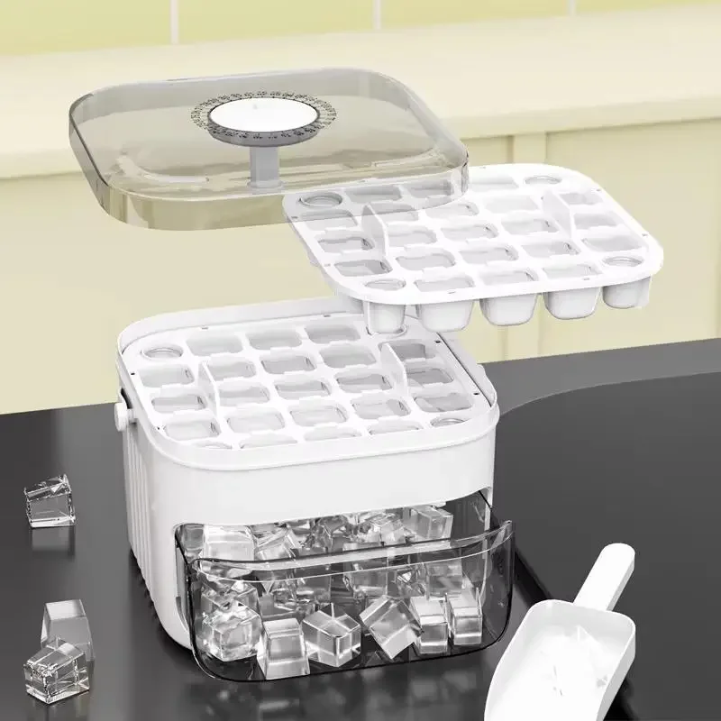 Food Storage Box Large - صانع مكعبات الثلج مع غطاء سهل