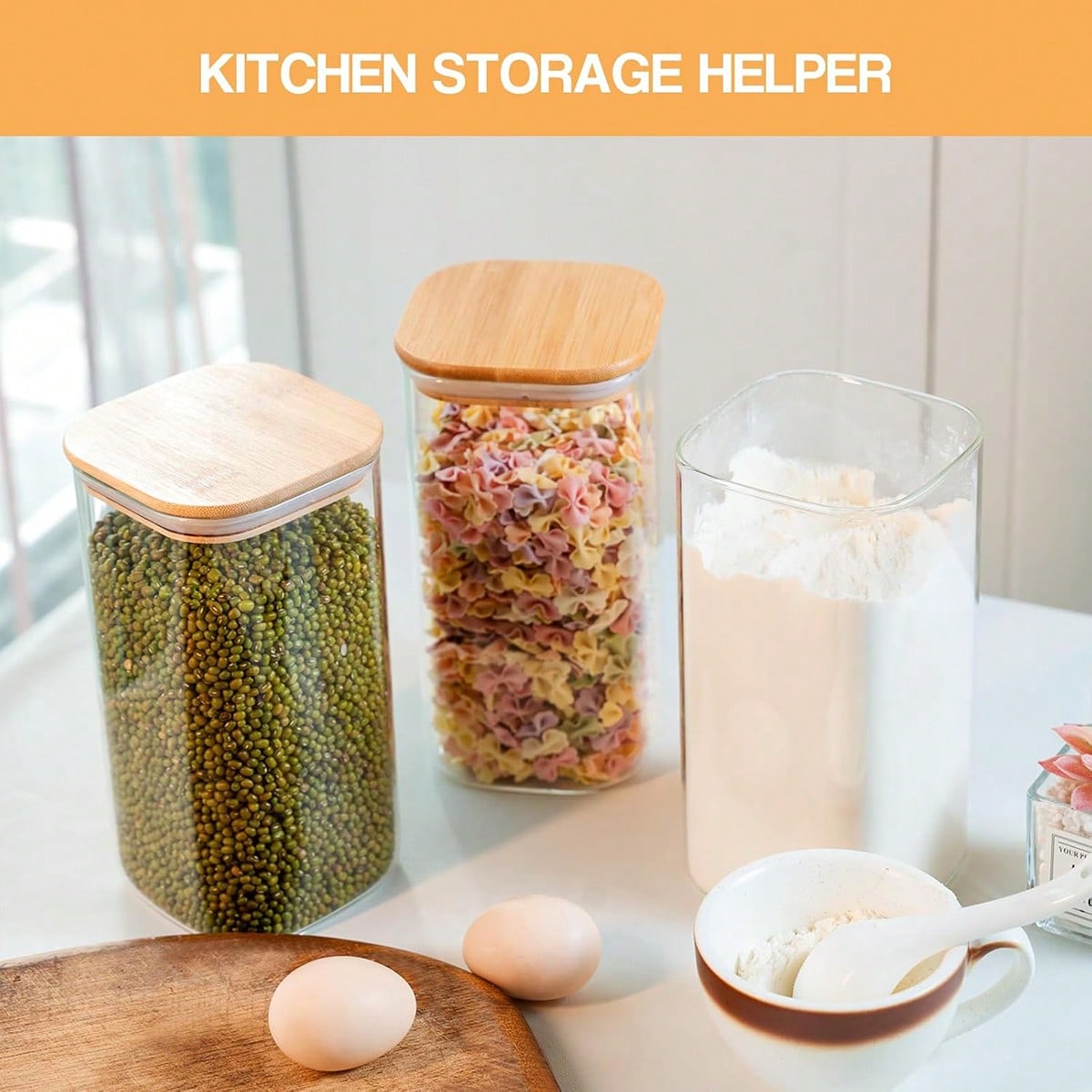 مجموعة من 6 أوعية زجاجية لتخزي - مراجعة Food Storage Jars Airtight وسعره