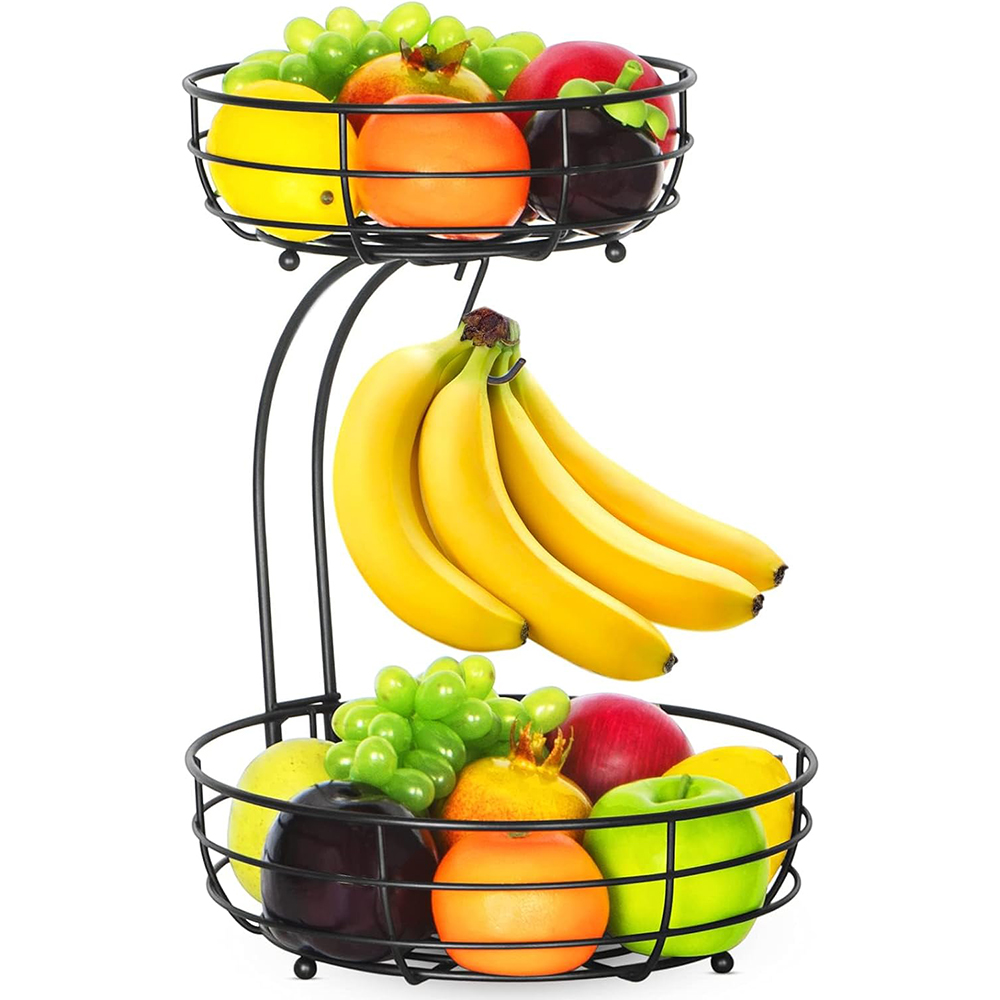 سلة فواكه معدنية من طبقتين للم - مراجعة Food Storage Types وسعره