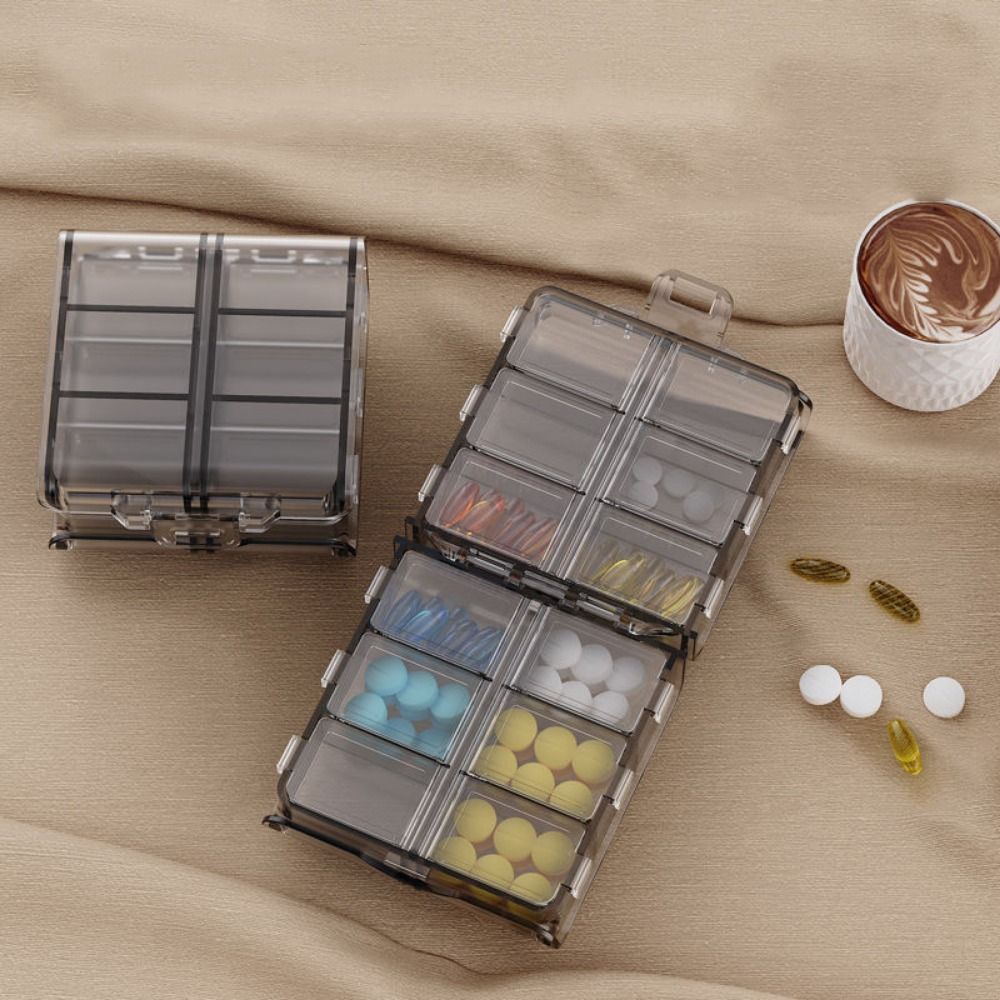 علبة أدوية بـ 12 خانة، طبقتين، - مراجعة Food Storage Large Plastic Containers وسعره