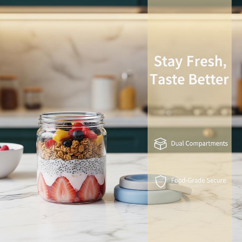 كوب إفطار محمول للشوفان والحبو - مراجعة Food Storage Yogurt وسعره