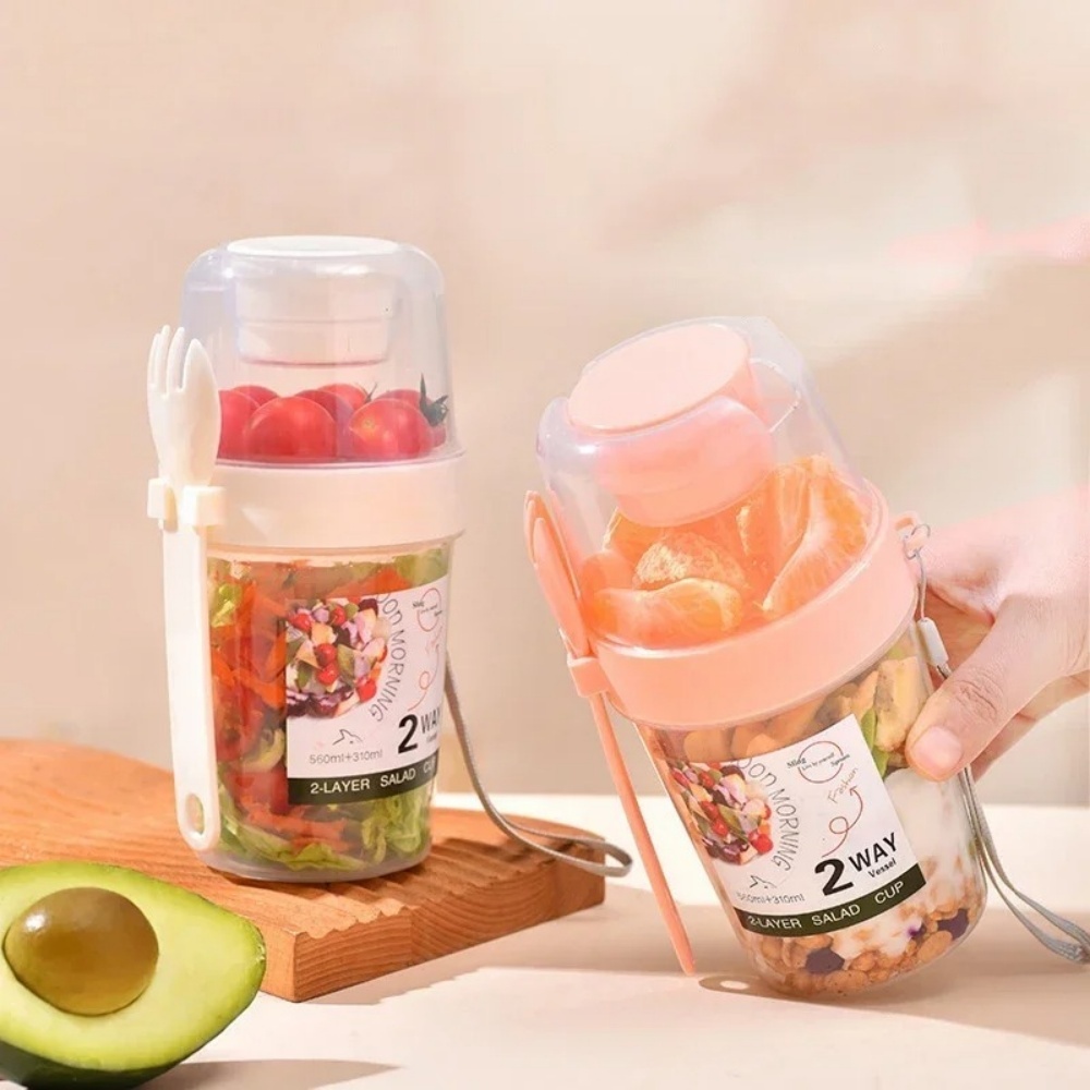 المحمولة كوب للسلطة الإفطار كو - مراجعة Food Storage Yogurt وسعره