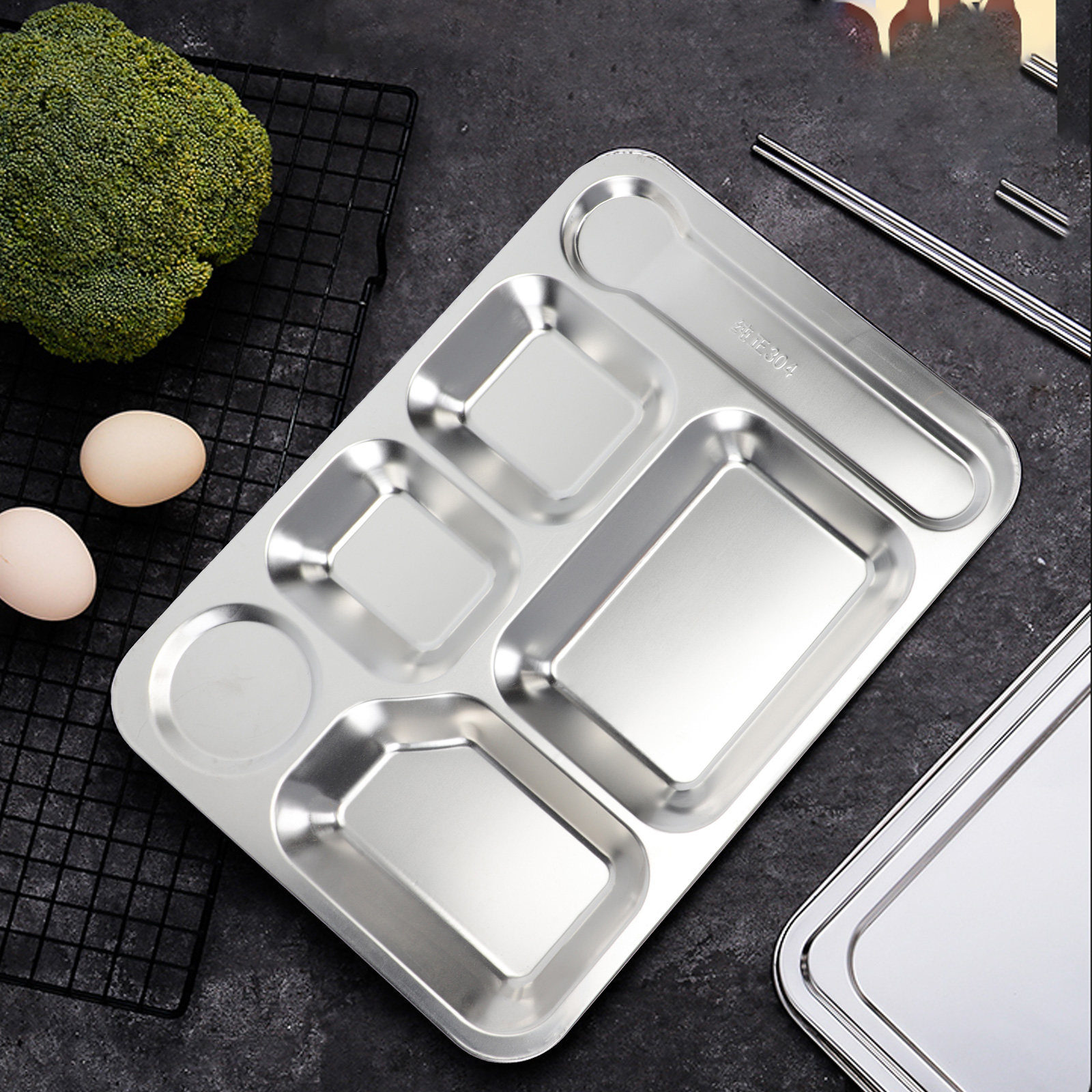 صينية غداء من الفولاذ المقاوم  - مراجعة Storage Food Tray وسعره