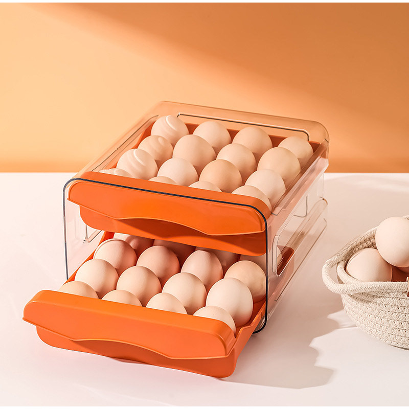 صندوق تخزين البيض ذو الطبقتين  - مراجعة Food Storage Large Plastic Containers وسعره