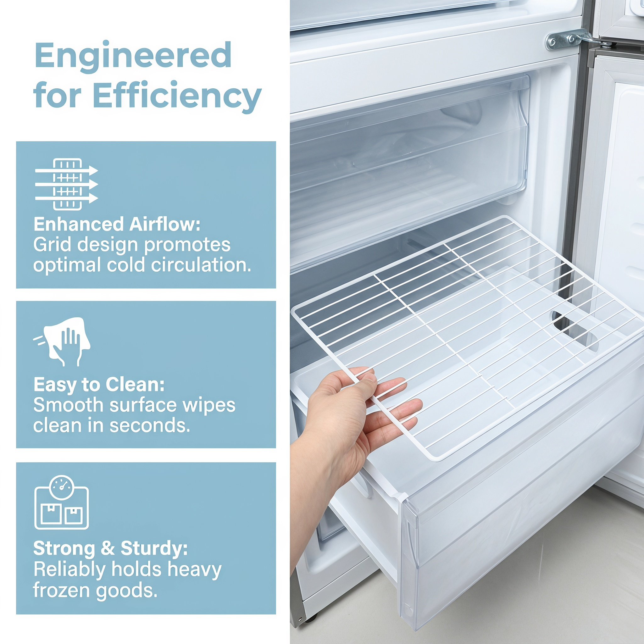 رف تقسيم معدني للثلاجة قابل لل - مراجعة Food Storage Freezer وسعره
