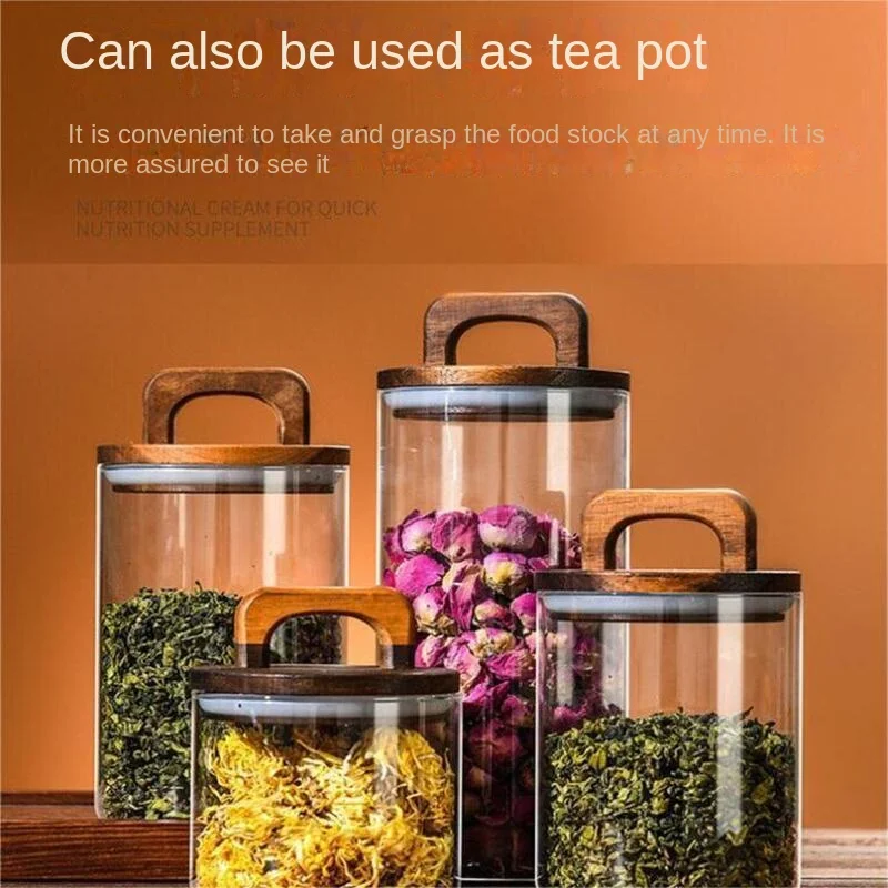 700-2100 مللي غطاء الخشب جرة ز - مراجعة Glass Food Storage Xl وسعره