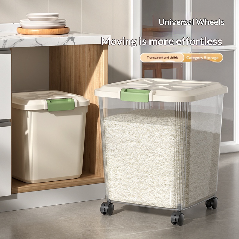 موزع أرز شفاف من الدرجة الغذائ - مراجعة Food Storage On Wheels وسعره