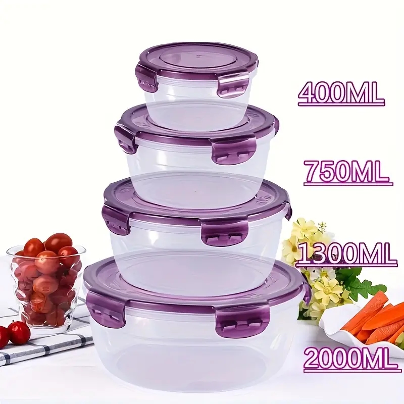 4 حاويات بلاستيكية لتخزين الطع - مراجعة Food Storage Containers Plastic Box وسعره