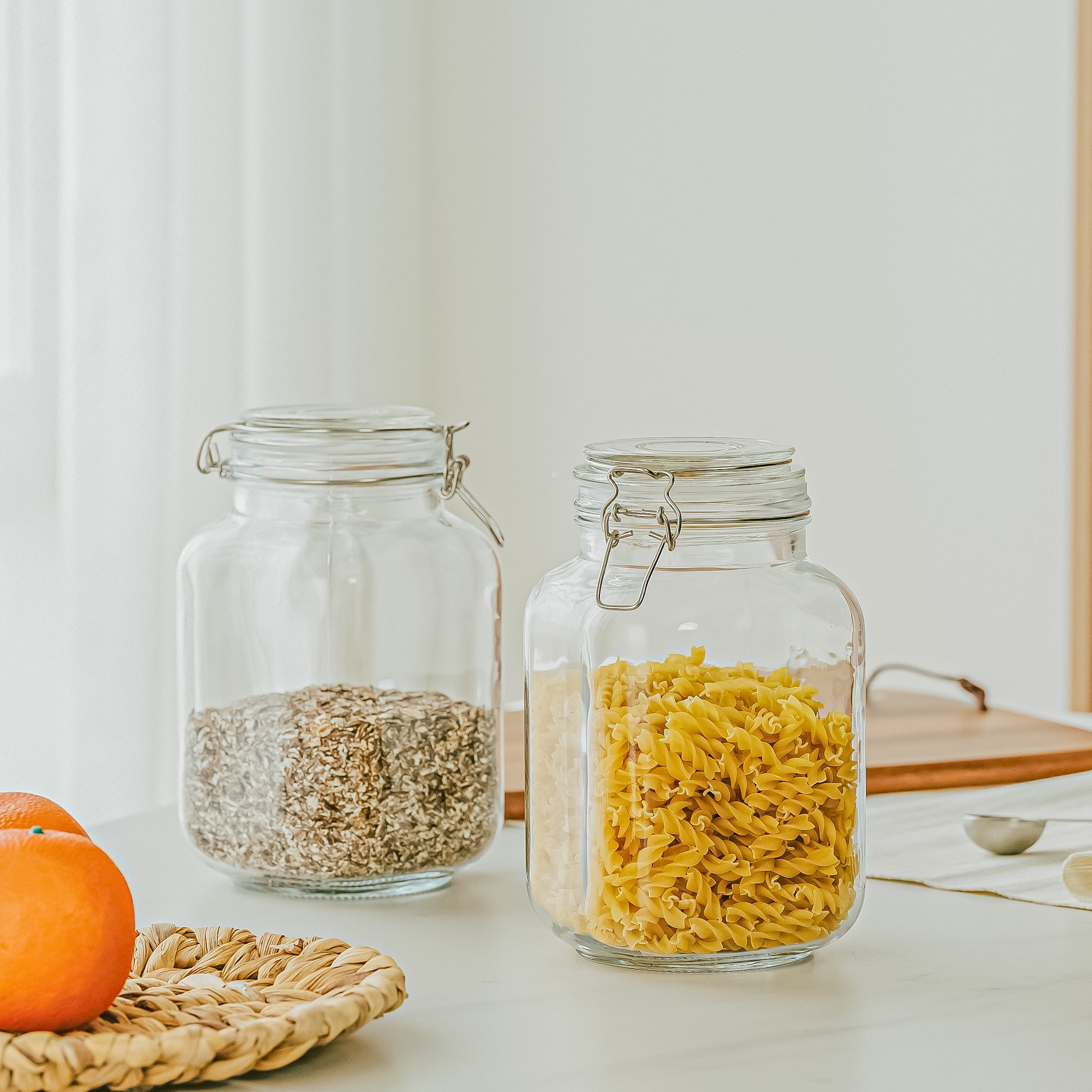 وعاء زجاجي محكم الإغلاق بسعة 6 - مراجعة Food Storage For Pantry وسعره
