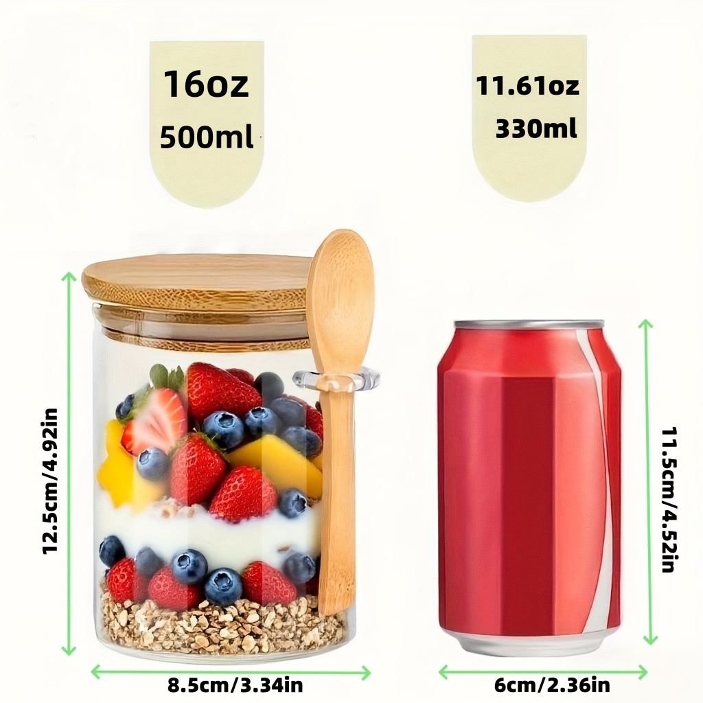 مجموعة أكواب زجاجية للشوفان، ت - مراجعة Food Storage Yogurt وسعره