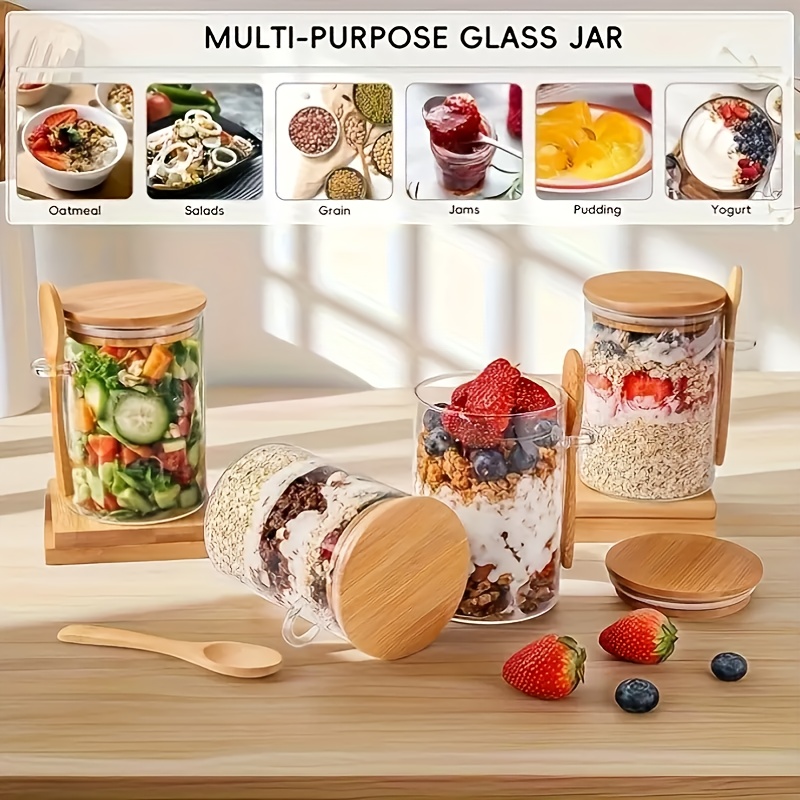 مجموعة أكواب زجاجية للشوفان، ت - مراجعة Food Storage Yogurt وسعره