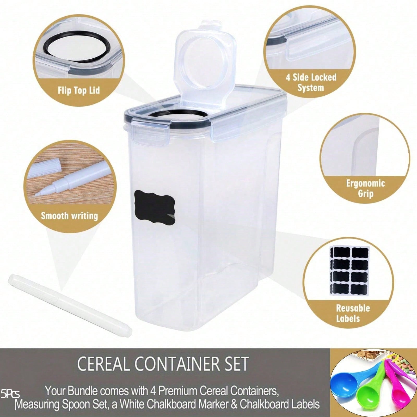مجموعة من 4 علب تخزين محكمة ال - مراجعة Food Storage For Pantry وسعره