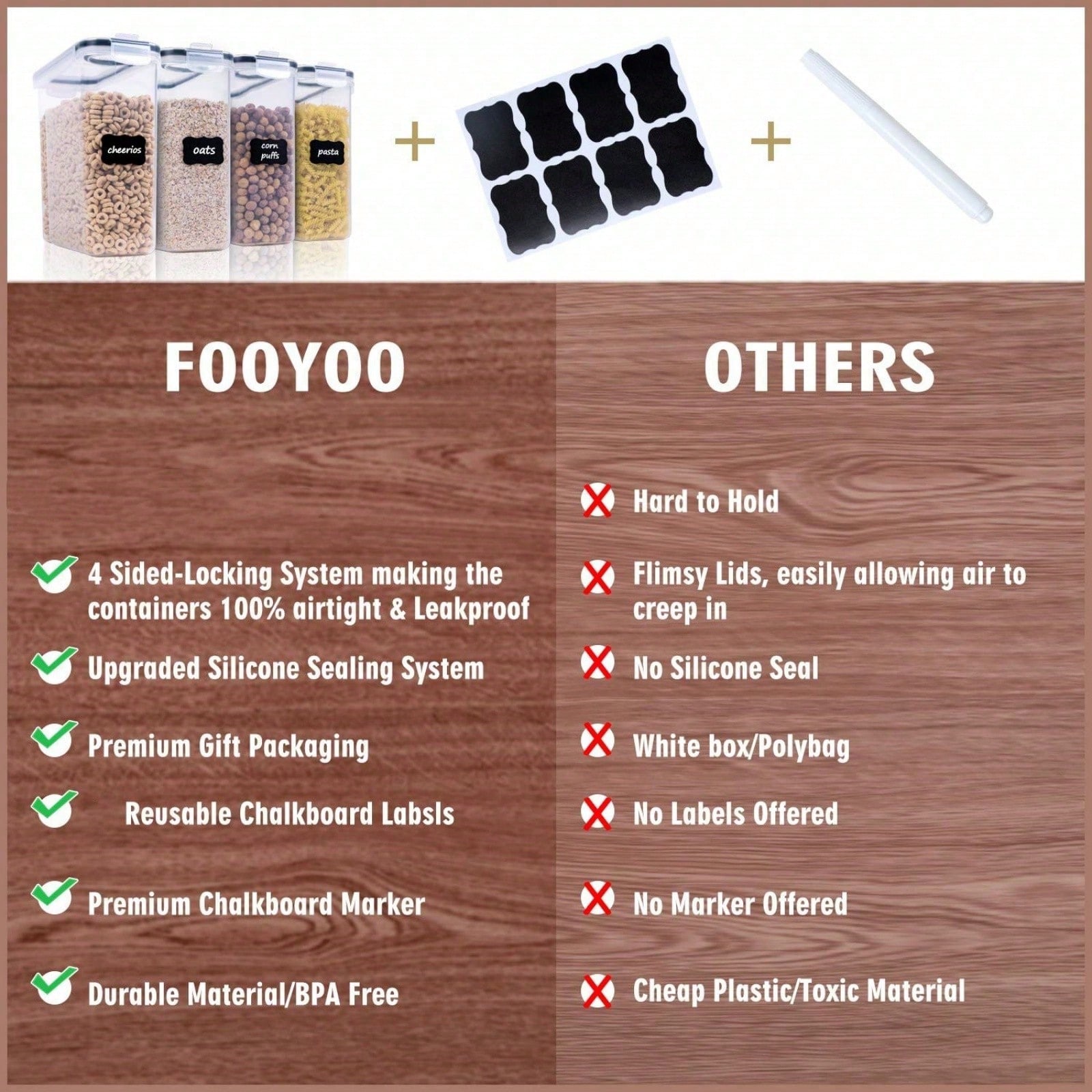 مجموعة من 4 علب تخزين محكمة ال - مراجعة Food Storage For Pantry وسعره