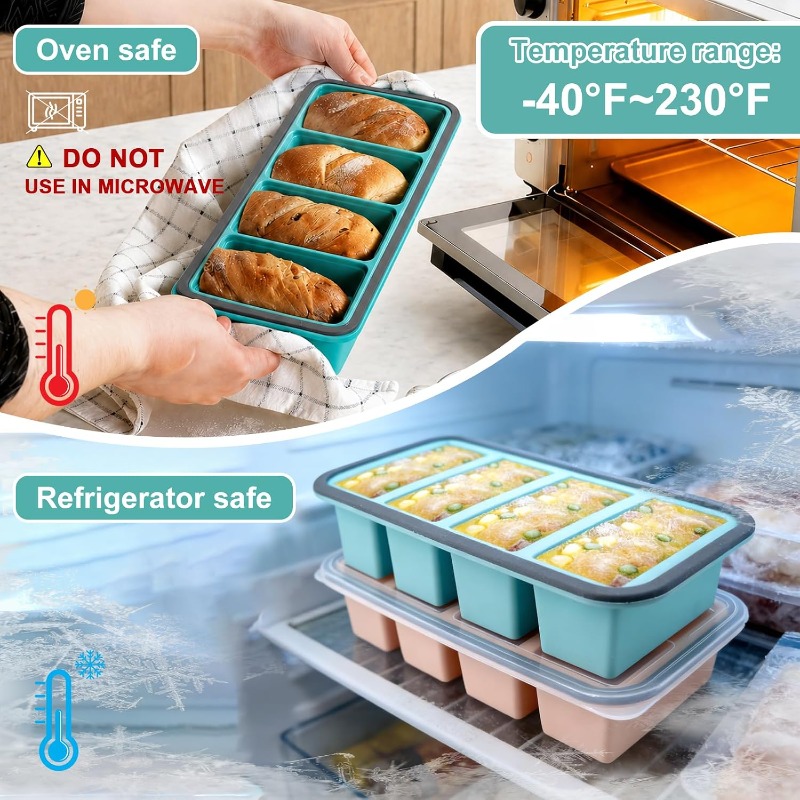 قوالب سيليكون للفريزر مع غطاء، - مراجعة Food Storage Freezer وسعره