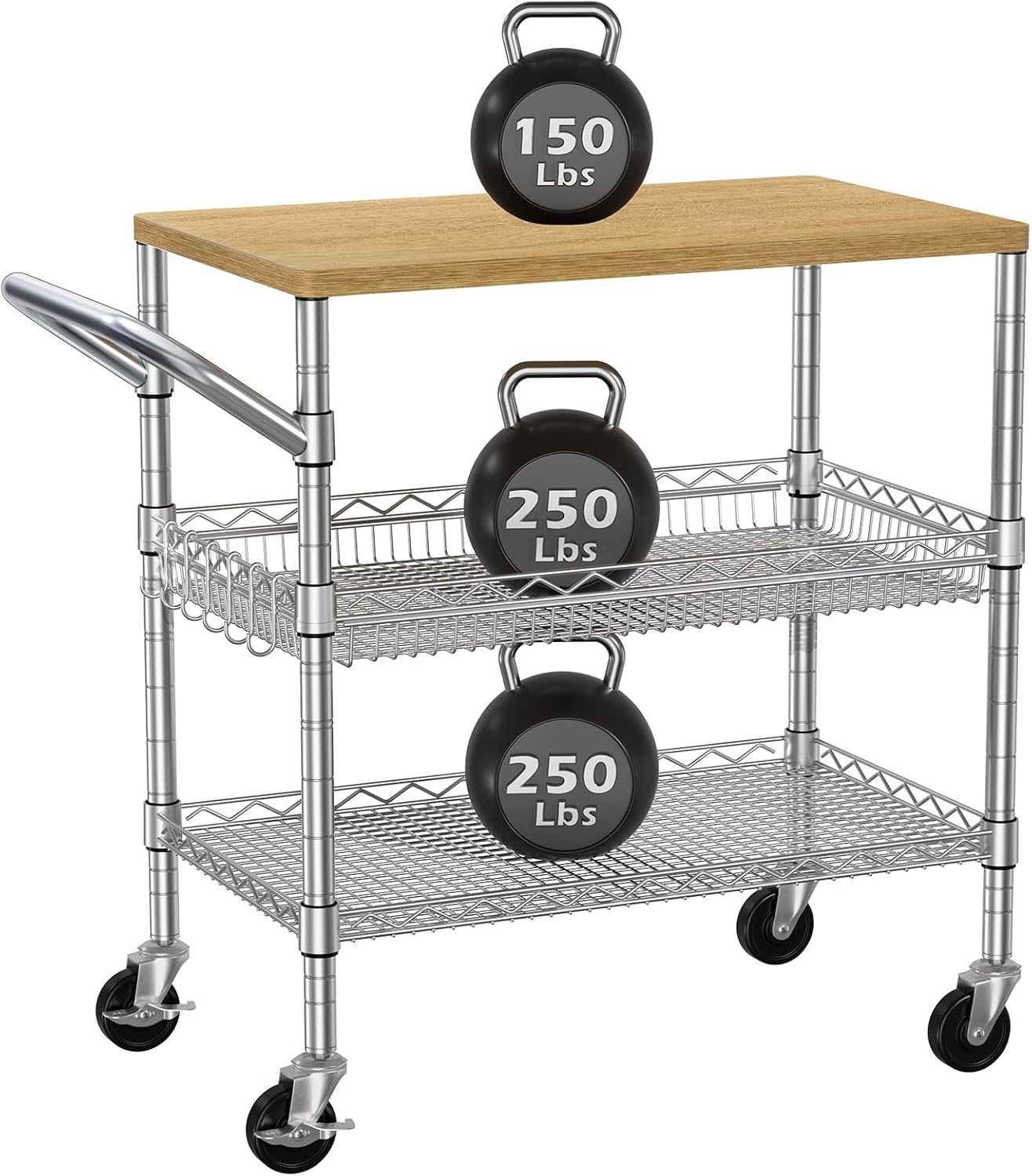 عربة مطبخ متحركة بثلاثة طبقات  - مراجعة Food Storage On Wheels وسعره