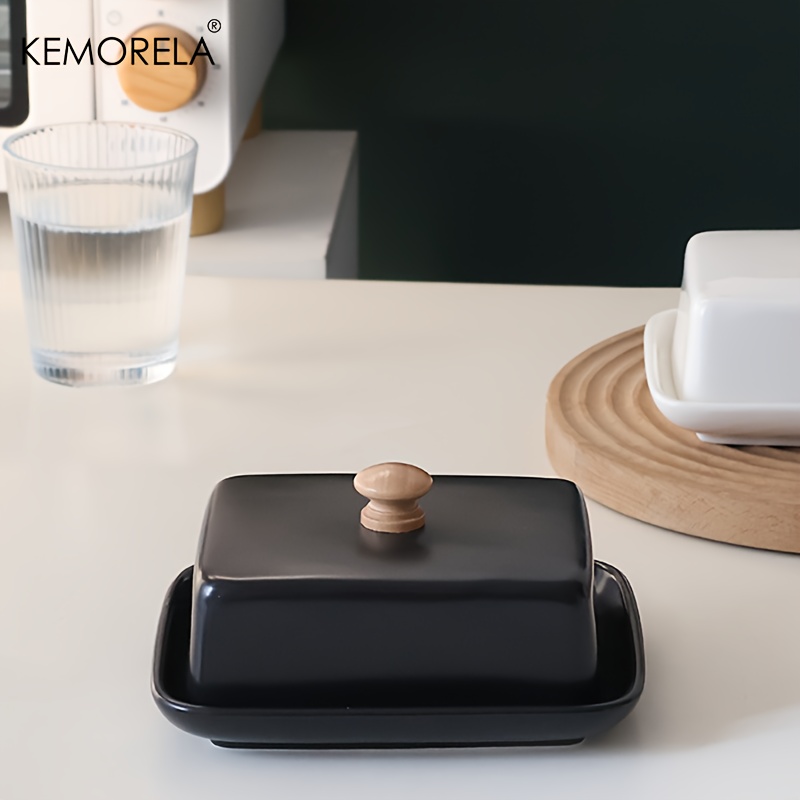 طبق زبدة سيراميك بغطاء مستطيل  - مراجعة Food Storage For Restaurant وسعره