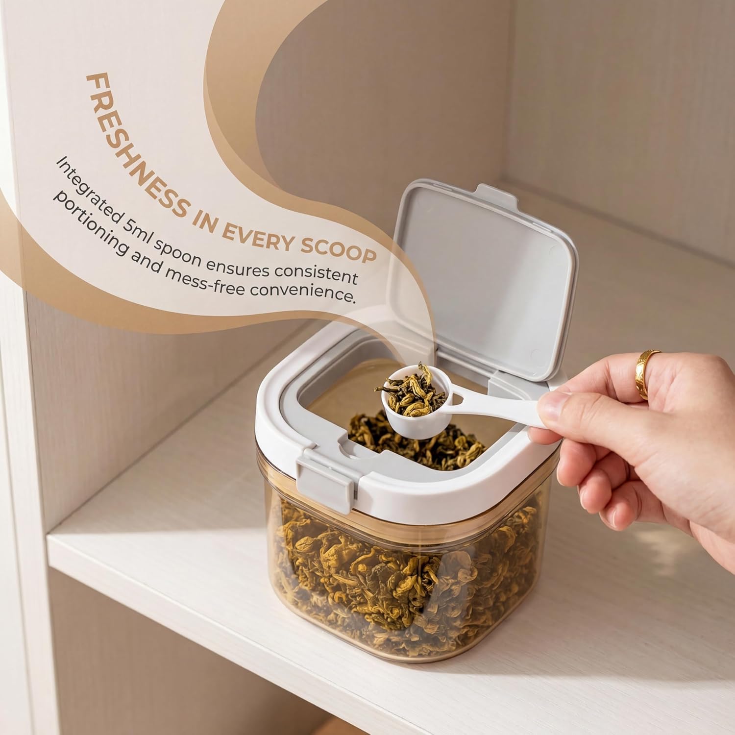علبتان للقهوة مع ملعقة، حاوية  - مراجعة Food Storage Jars Airtight وسعره