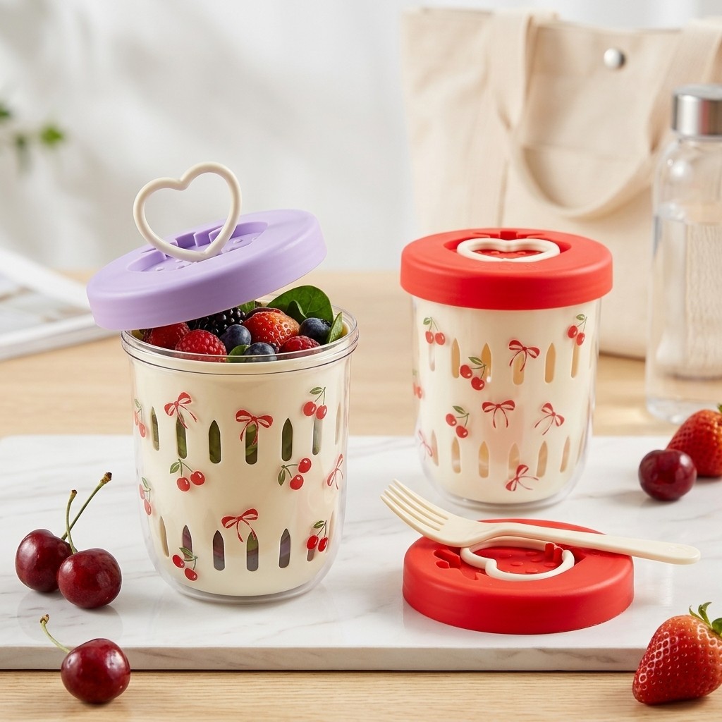 حاوية سلطة بلاستيكية مع غطاء و - مراجعة Food Storage Yogurt وسعره