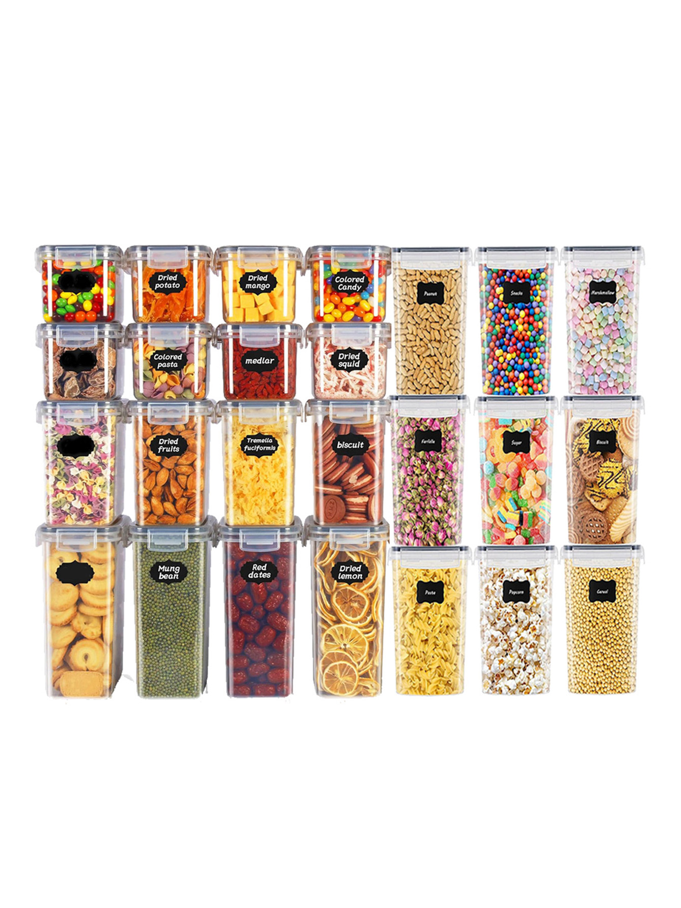 48 قطعة، حاويات تخزين طعام محك - مراجعة Food Storage For Pantry وسعره